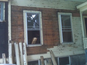 Siding removed