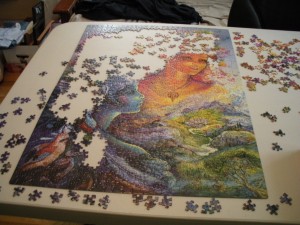 Progress after 2 nights (1000 piece puzzle)